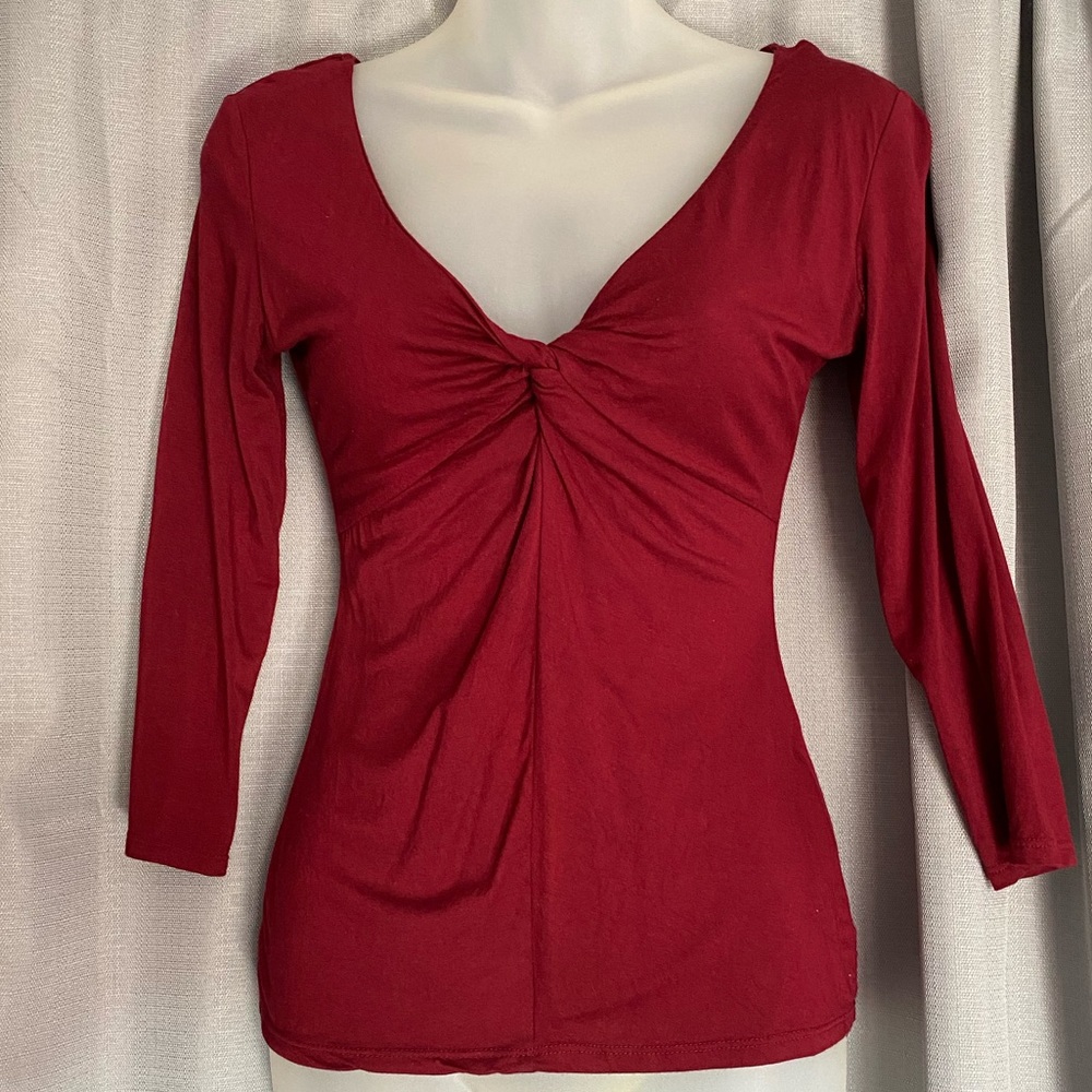 FOREVER21 RED WINE TIED TOP